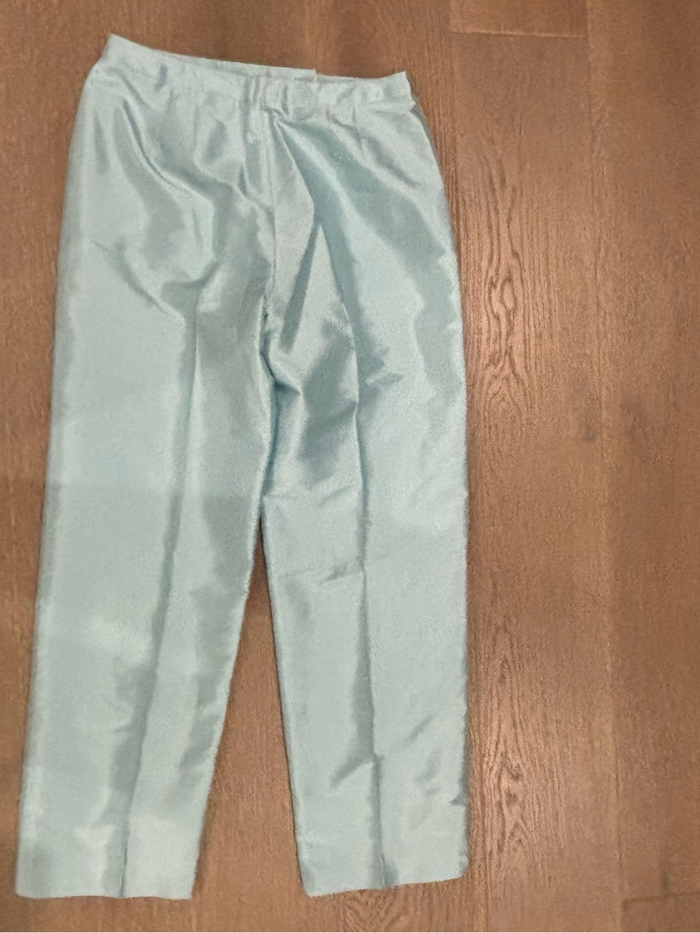 Kate Hill Womens Satin Aqua Blue Dress Pants Size 8 Formal Evening Trousers
